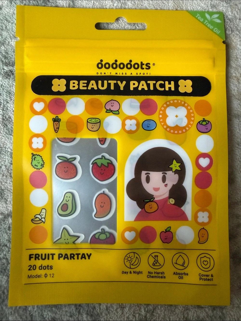 Dododots Fruit Partay Japanese Acne Care Beauty Dots, 20 pack